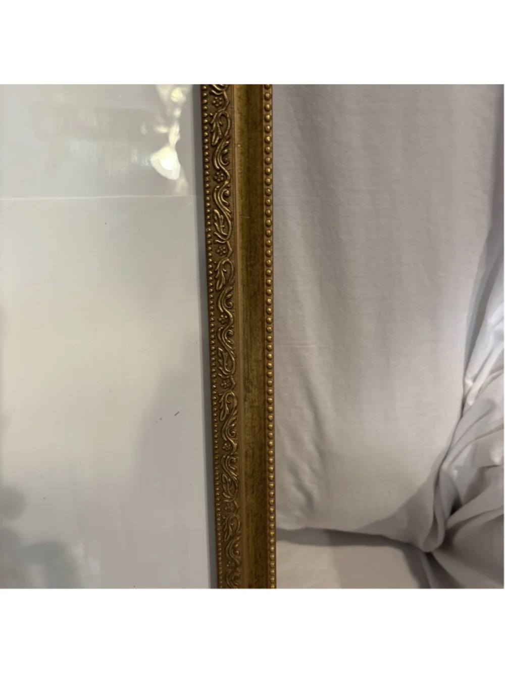 Vtg Ornate Rectangular Carved Gilt Wall Wood Golf Leaf Frame Hollywood 1169